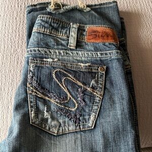 Silver Jeans Women's Blue Denim with Embroidered Back Pocket